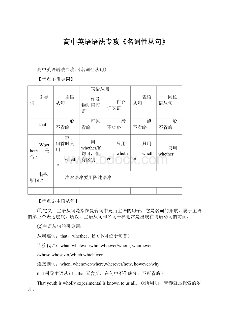 高中英语语法专攻《名词性从句》.docx