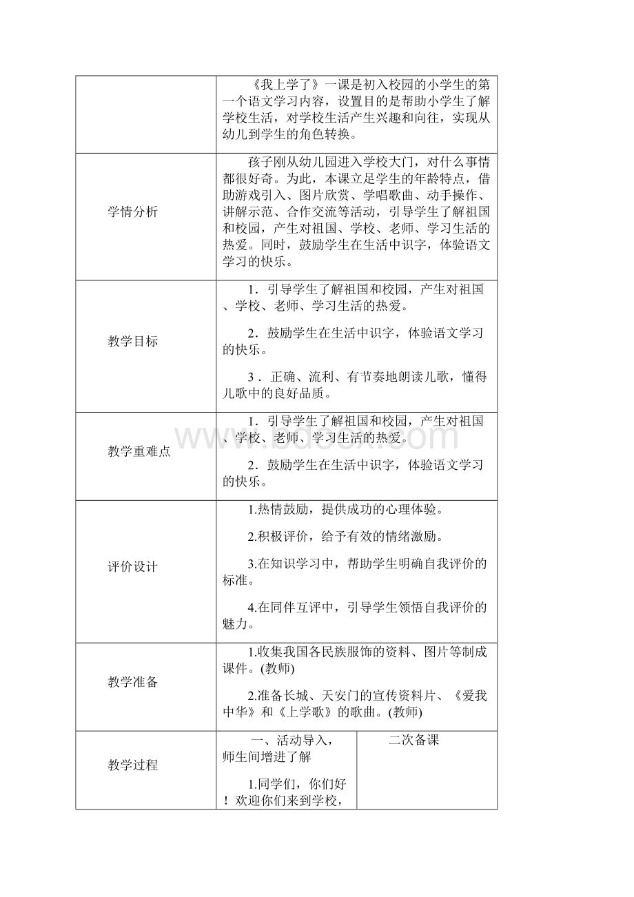 部编一年级上册语文入学教育及第一单元教学设计.docx_第3页