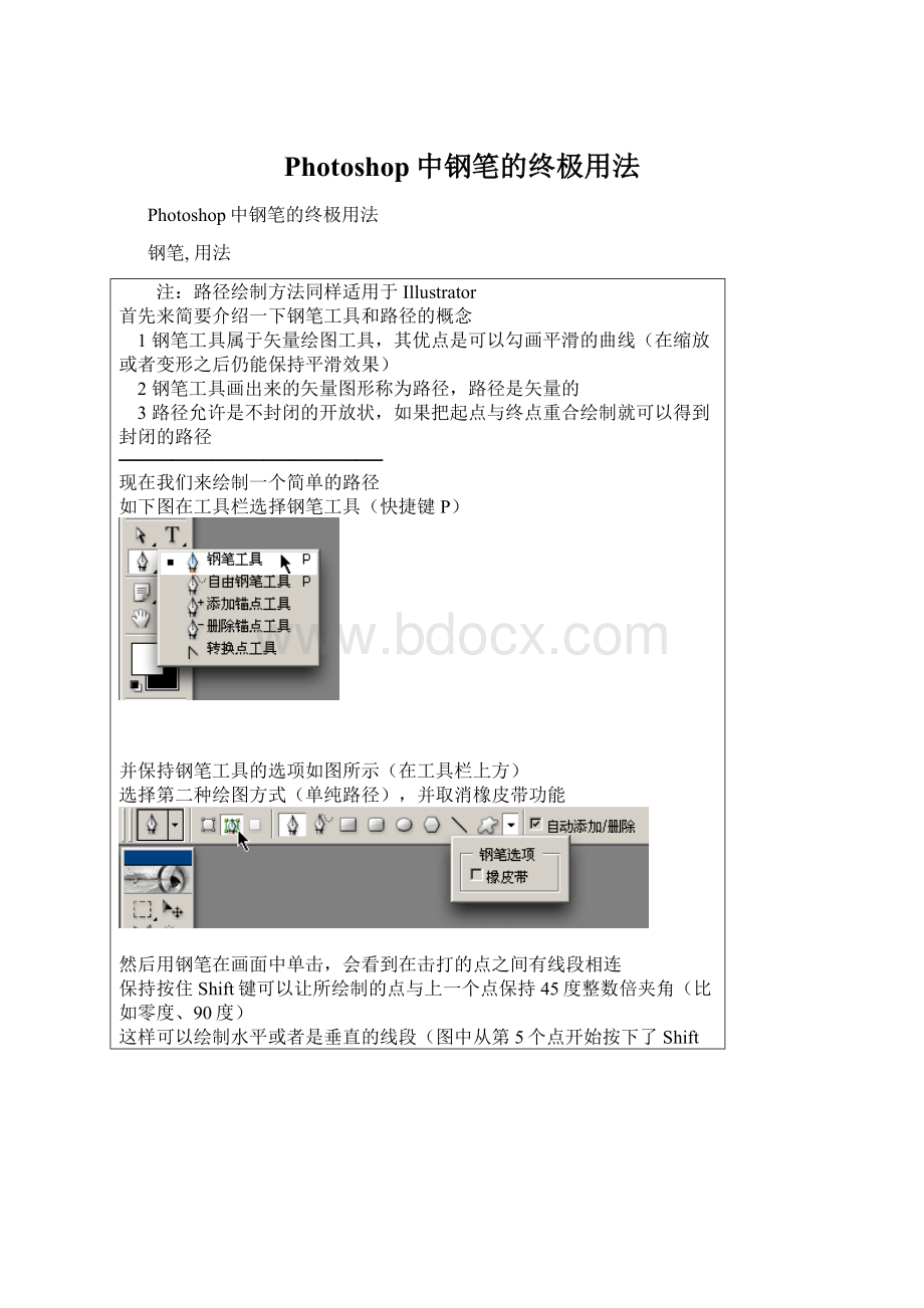 Photoshop中钢笔的终极用法.docx_第1页