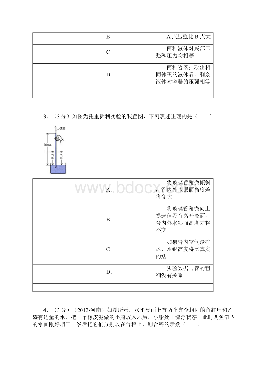 苏科版中考物理专题复习卷压强与浮力.docx_第2页