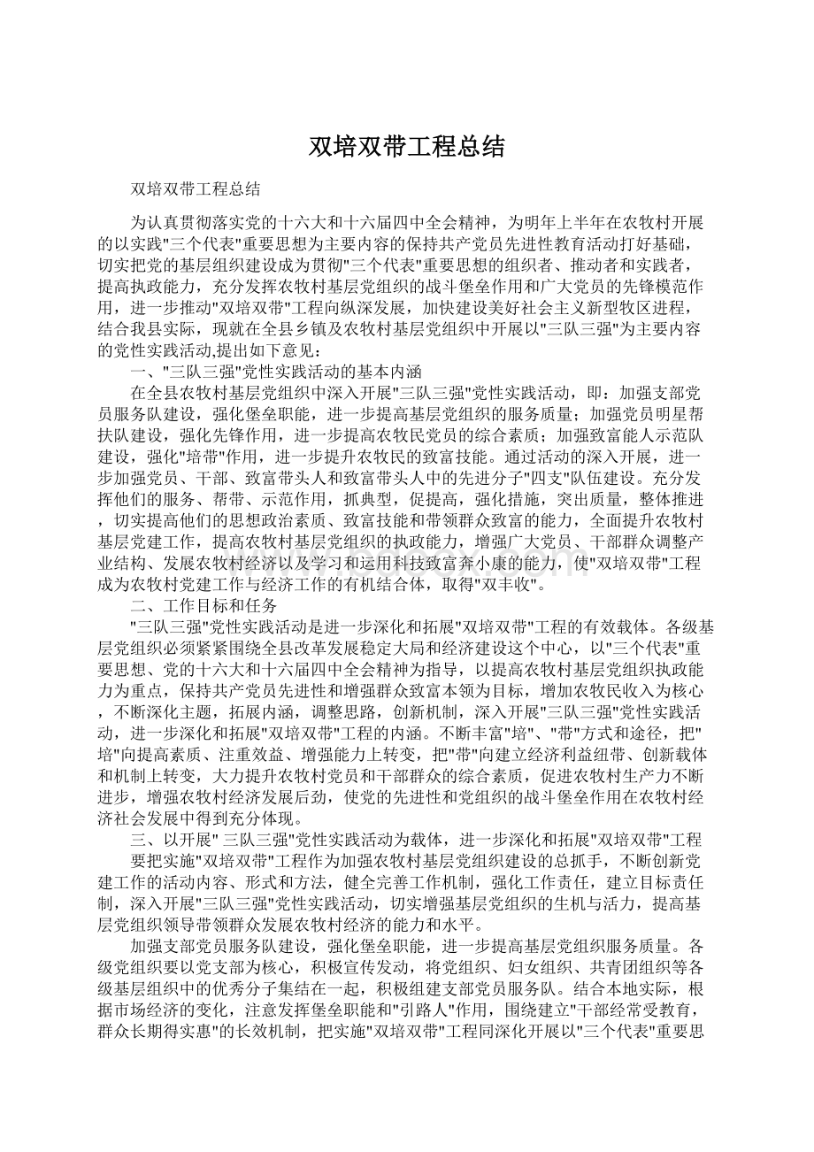 双培双带工程总结.docx