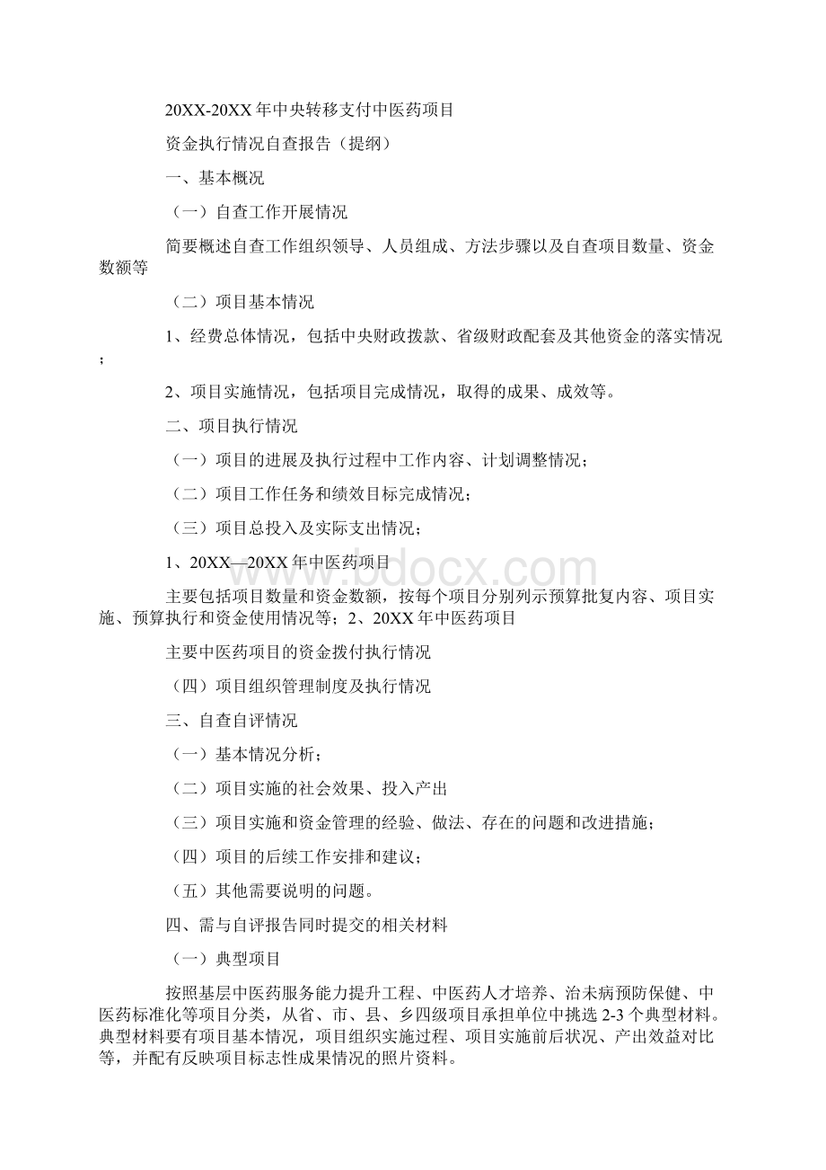 中医药项目资金执行情况自查报告Word文件下载.docx_第3页