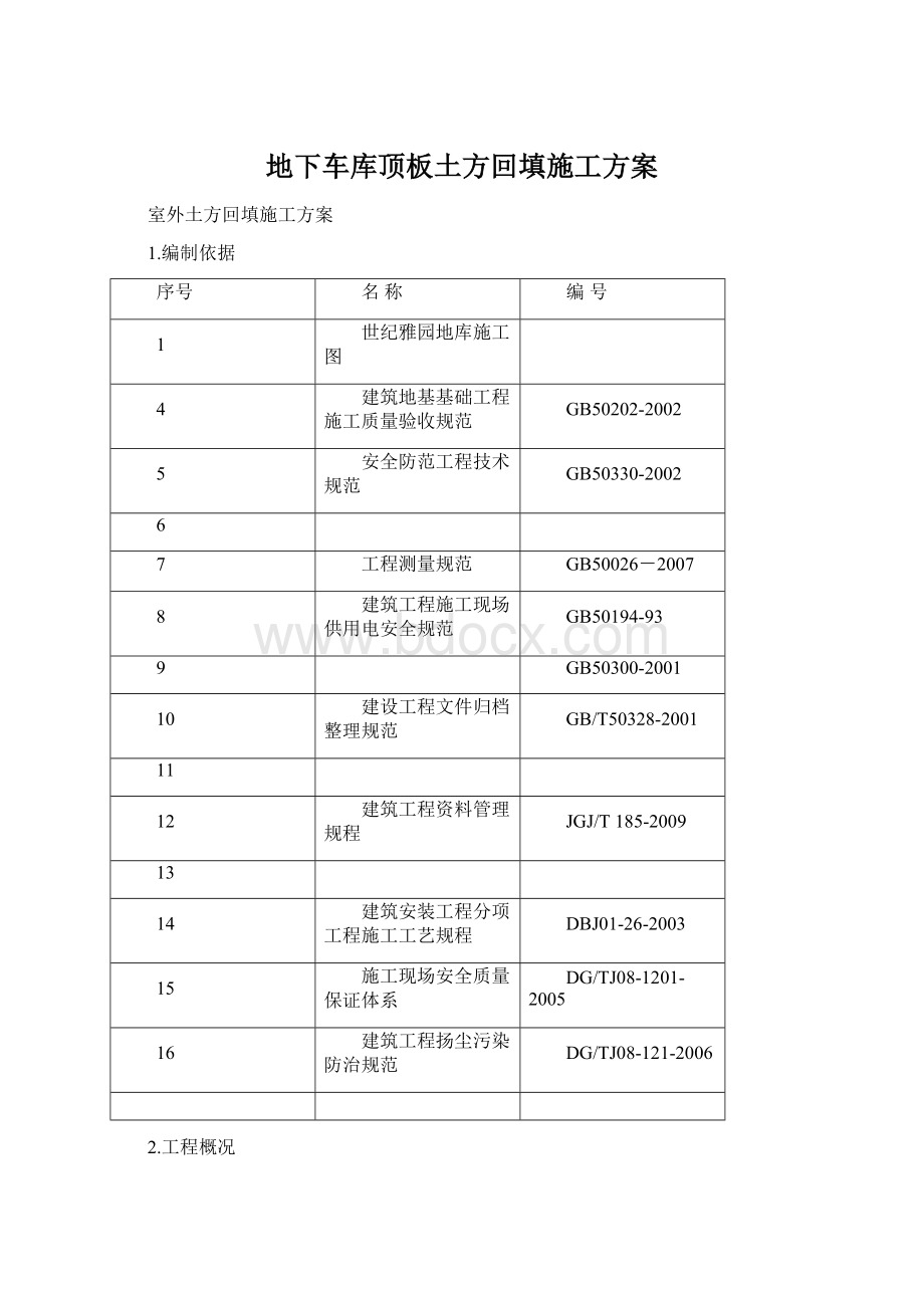 地下车库顶板土方回填施工方案.docx_第1页