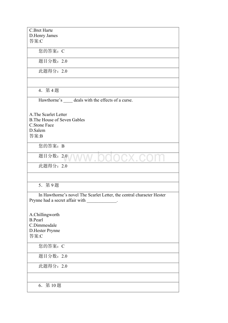 华师网院秋美国文学史在线作业100分.docx_第2页