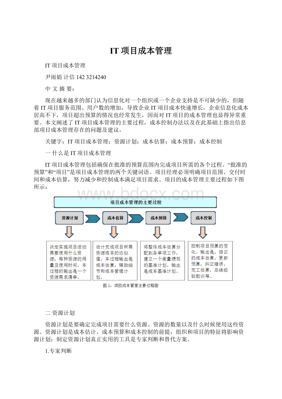 IT项目成本管理Word文档下载推荐.docx