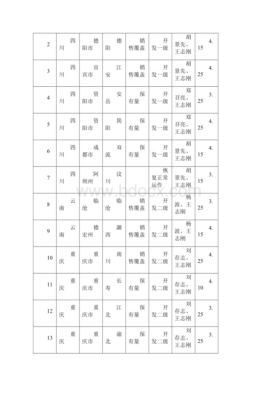 一西南大区服务网络分析Word格式文档下载.docx_第2页