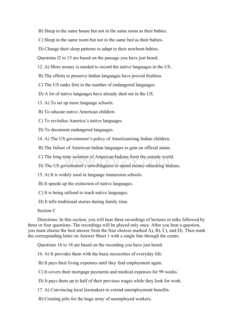 大学英语六级真题第1套1Word文档格式.docx_第3页