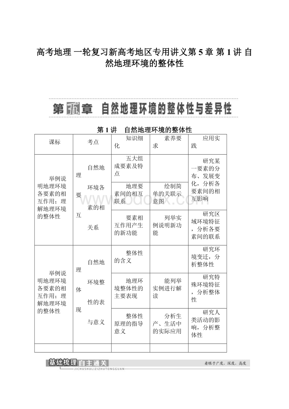 高考地理 一轮复习新高考地区专用讲义第5章 第1讲 自然地理环境的整体性.docx_第1页