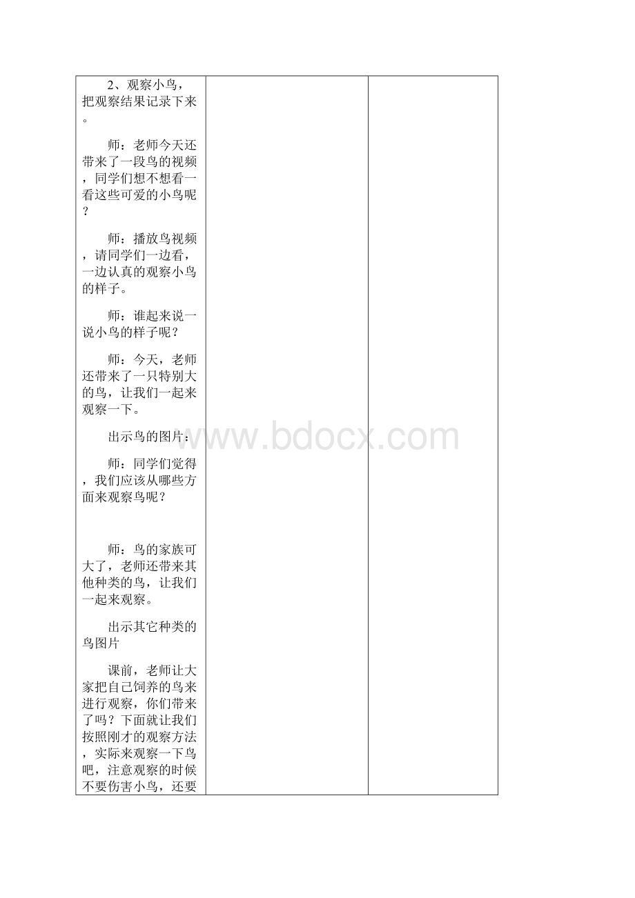 青岛版科学三下《它们都是鸟》表格式教案.docx_第3页