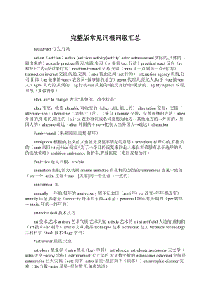 完整版常见词根词缀汇总Word文档格式.docx