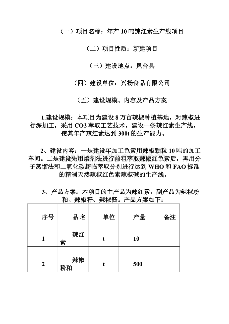 年产10吨辣红素项目投资申请建议书文档格式.docx_第2页