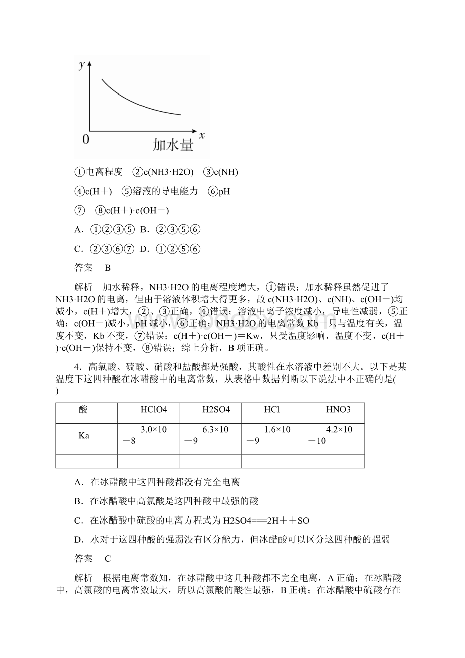 届人教版 弱电解质的电离平衡 单元测试Word下载.docx_第2页