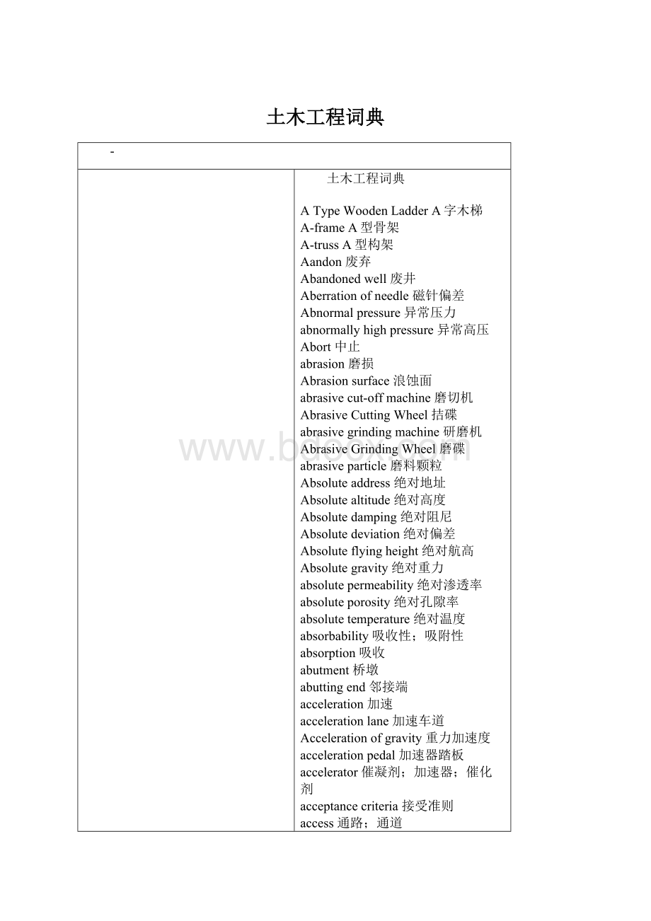 土木工程词典.docx