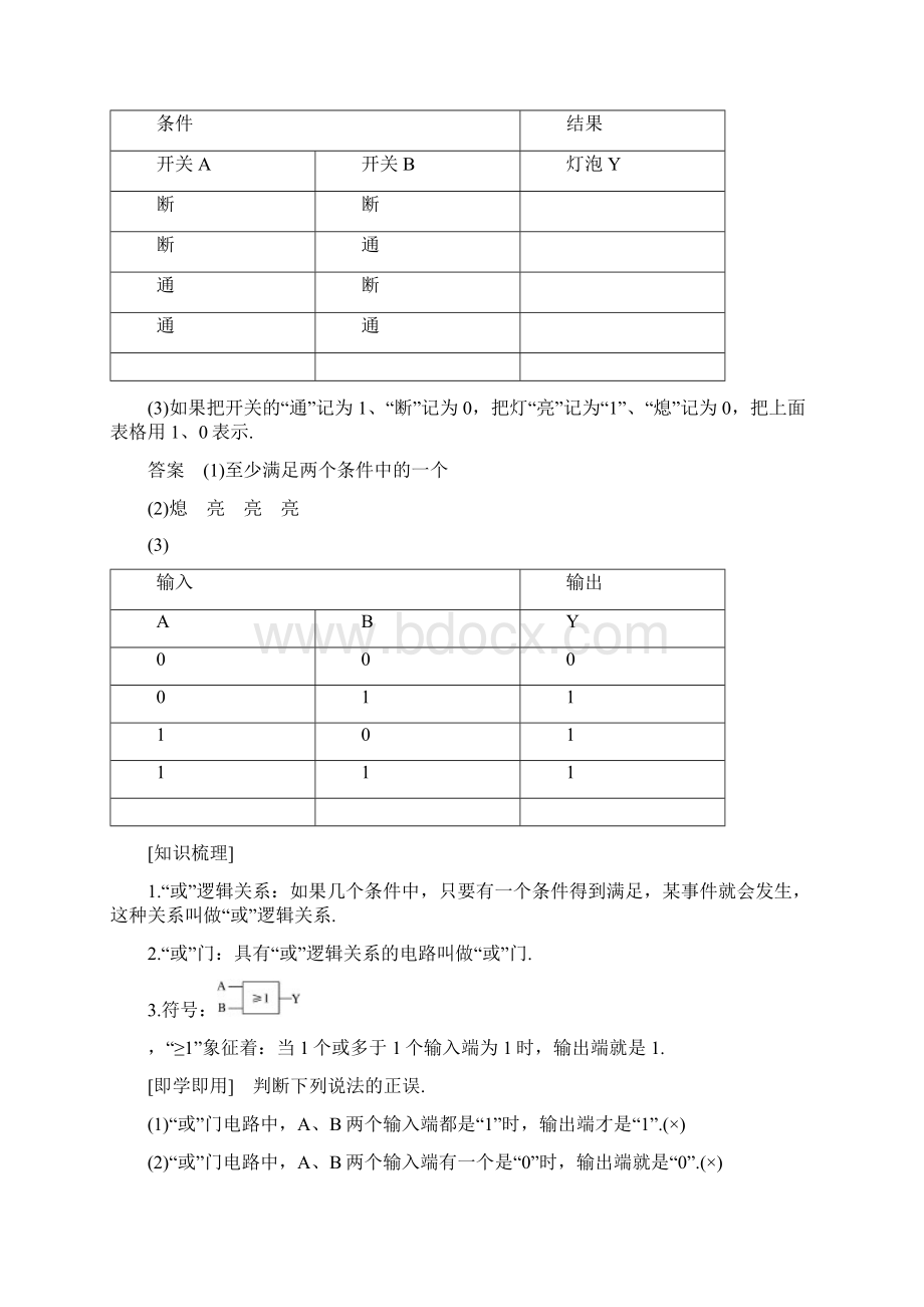 高中物理第二章恒定电流11简单的逻辑电路学案选修31解析文档格式.docx_第3页