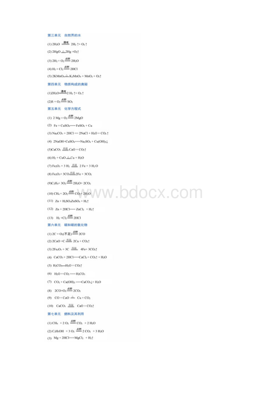 初中化学全册化学方程式汇总单元分类版.docx_第2页