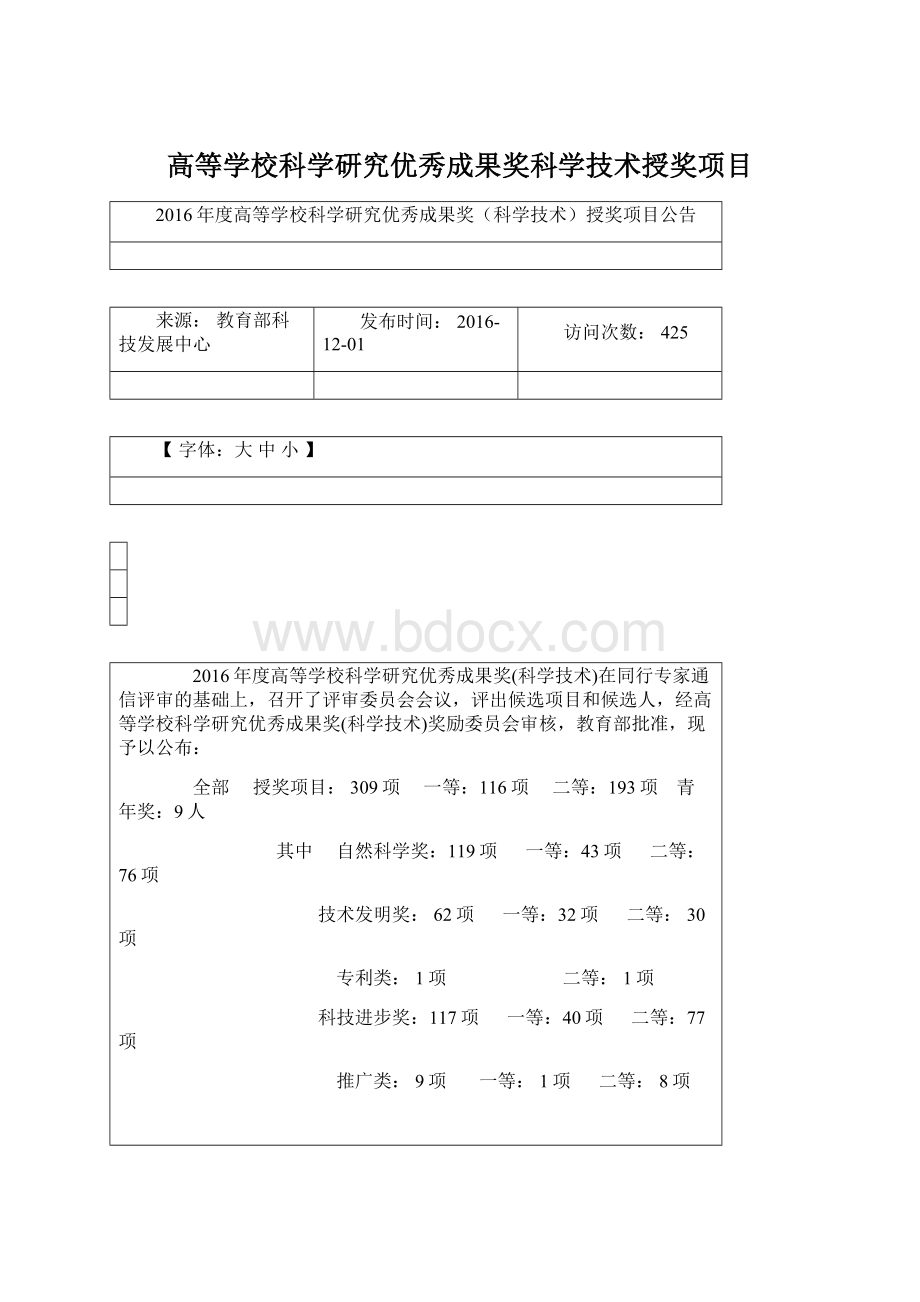 高等学校科学研究优秀成果奖科学技术授奖项目Word文档格式.docx