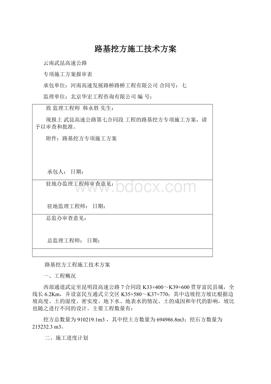 路基挖方施工技术方案.docx