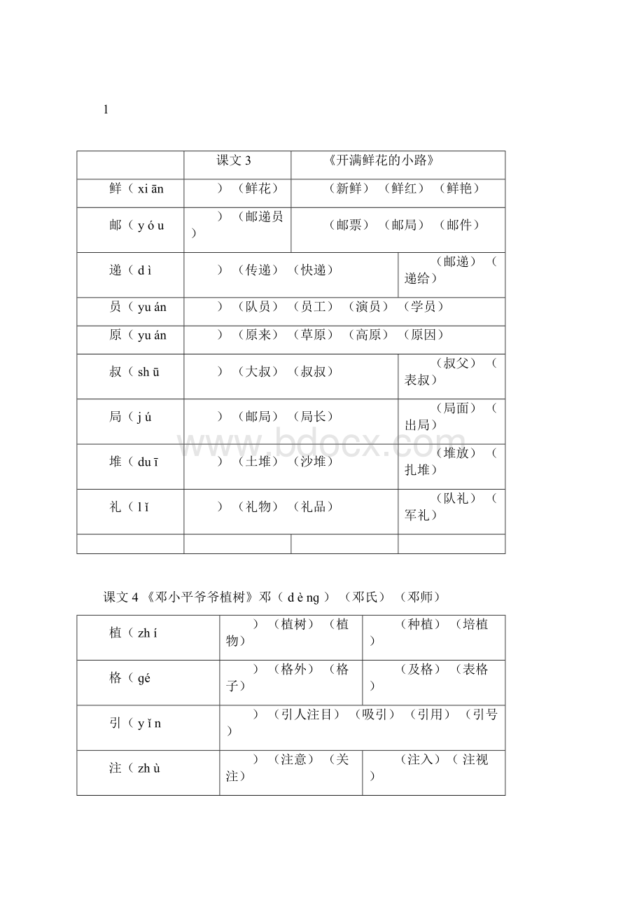 二年级下册语文《写字表》生字组词拼音版Word格式文档下载.docx_第2页