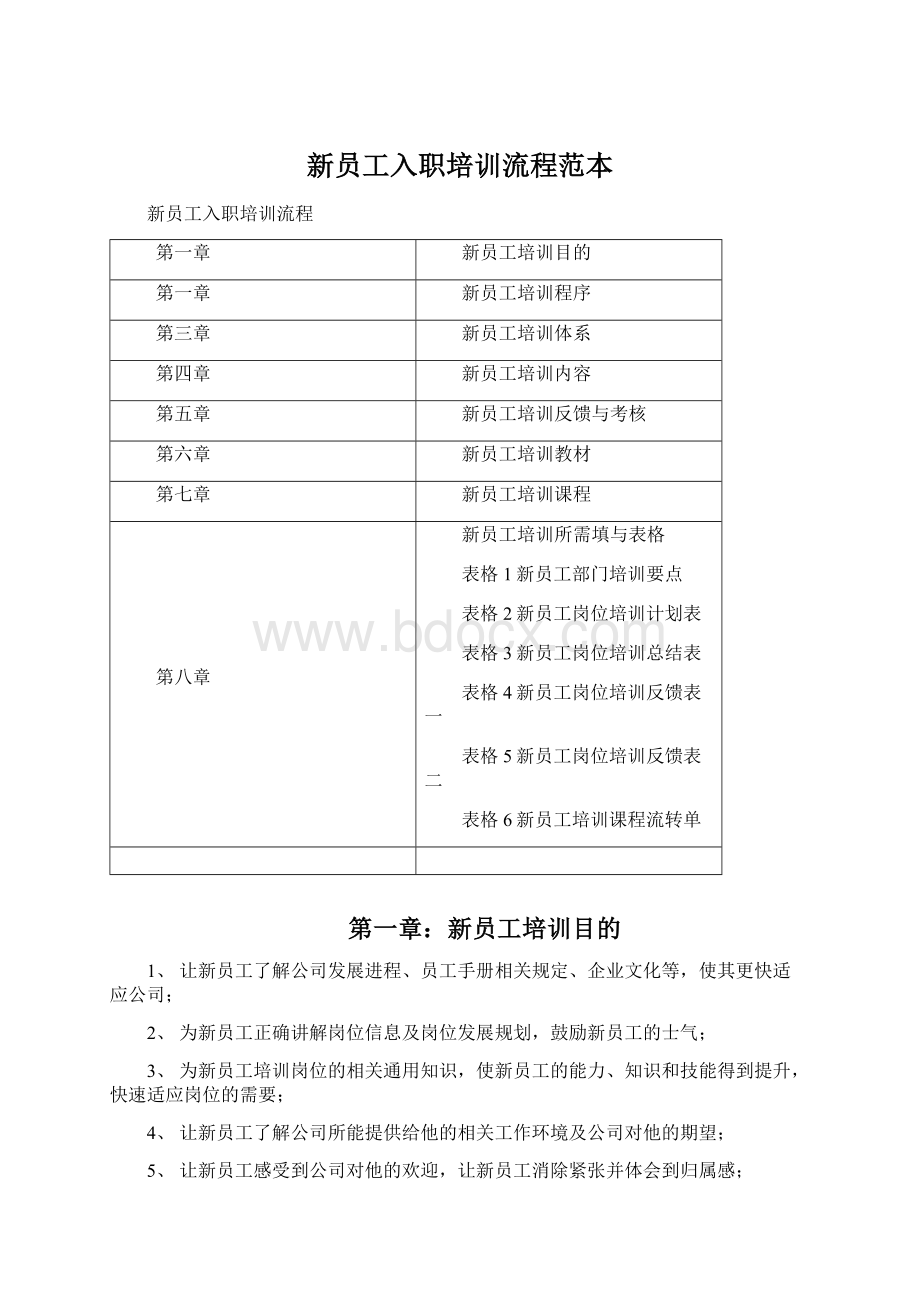 新员工入职培训流程范本Word格式.docx_第1页