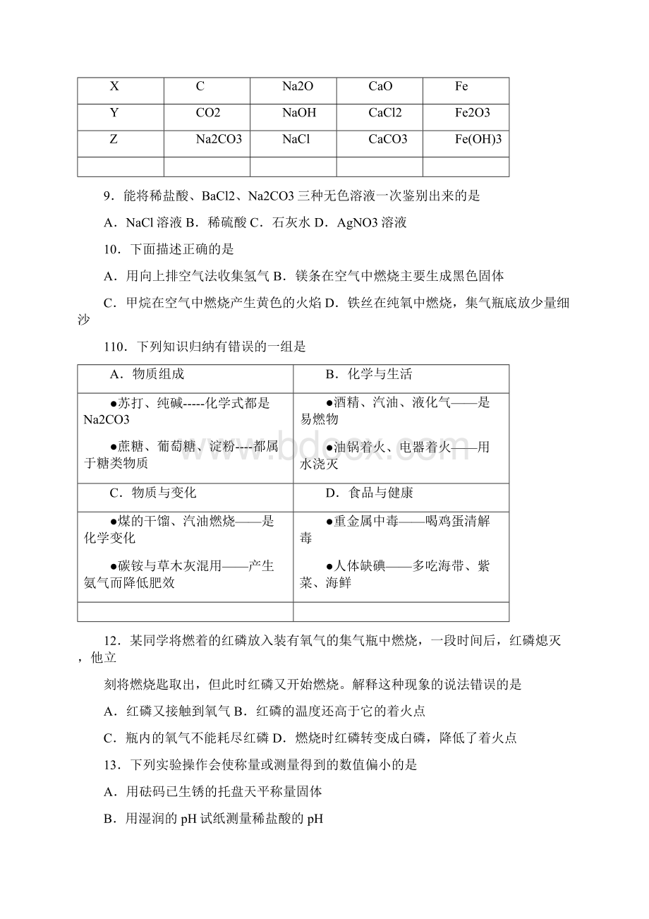 全国初中第二十届天源杯化学竞赛肇庆市初赛题精品Word格式.docx_第3页