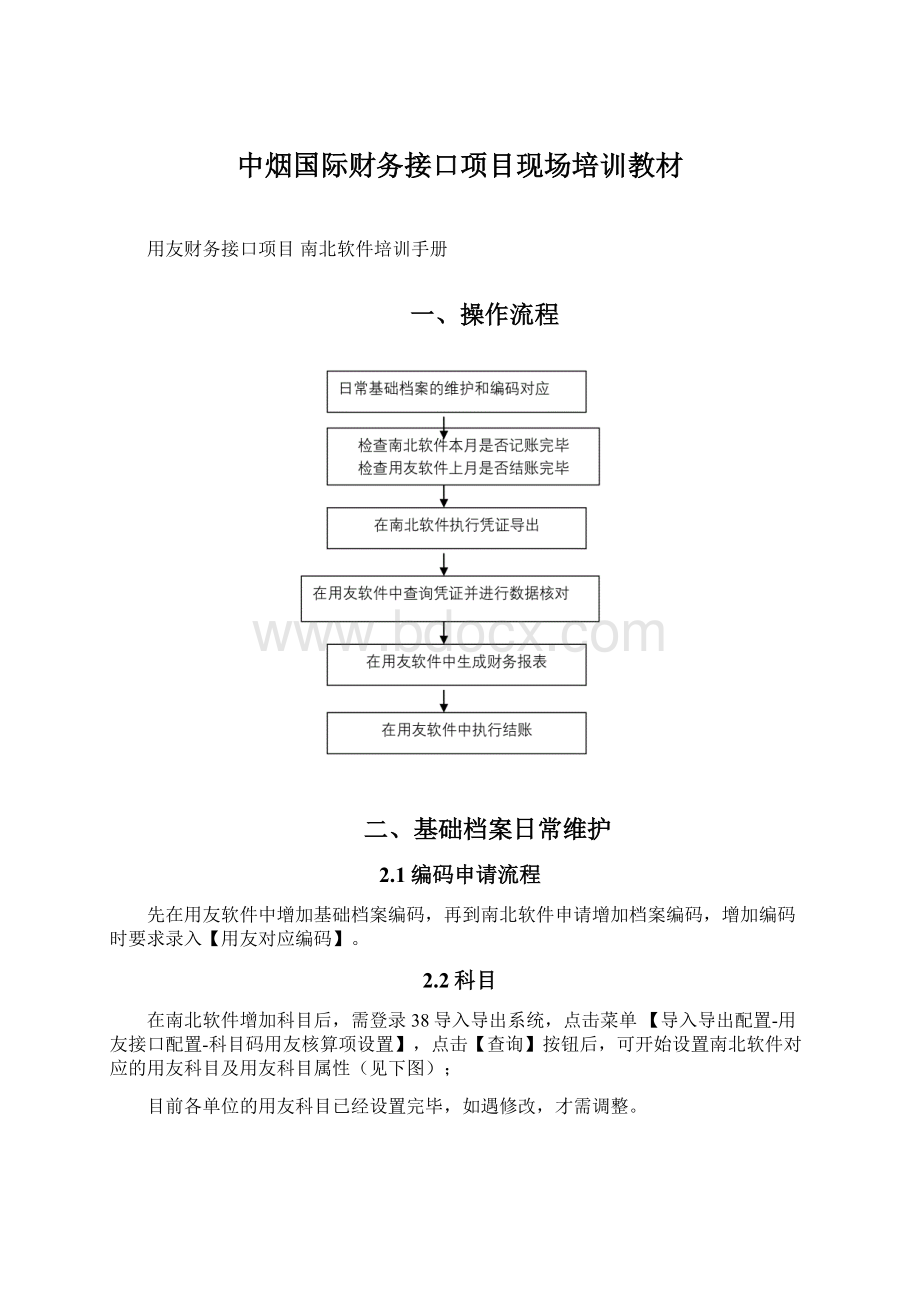 中烟国际财务接口项目现场培训教材Word格式文档下载.docx