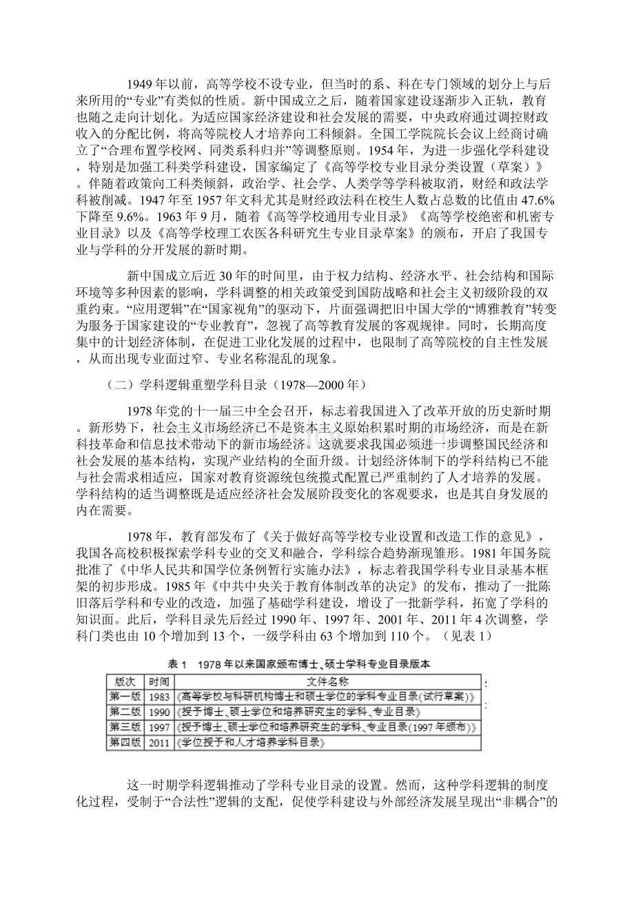 新中国成立70年来我国高校学科结构调整政策变迁的制度逻辑.docx_第2页