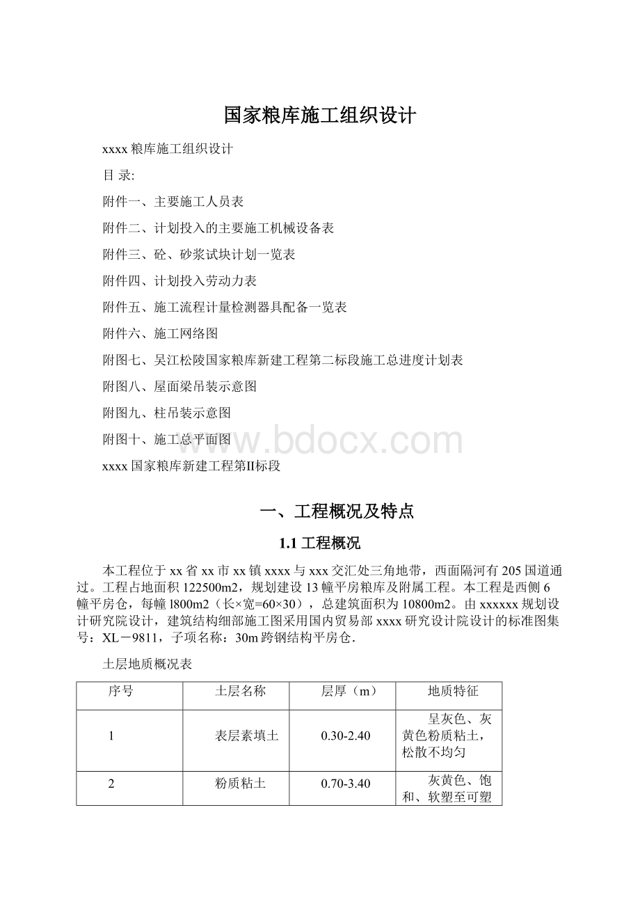 国家粮库施工组织设计.docx