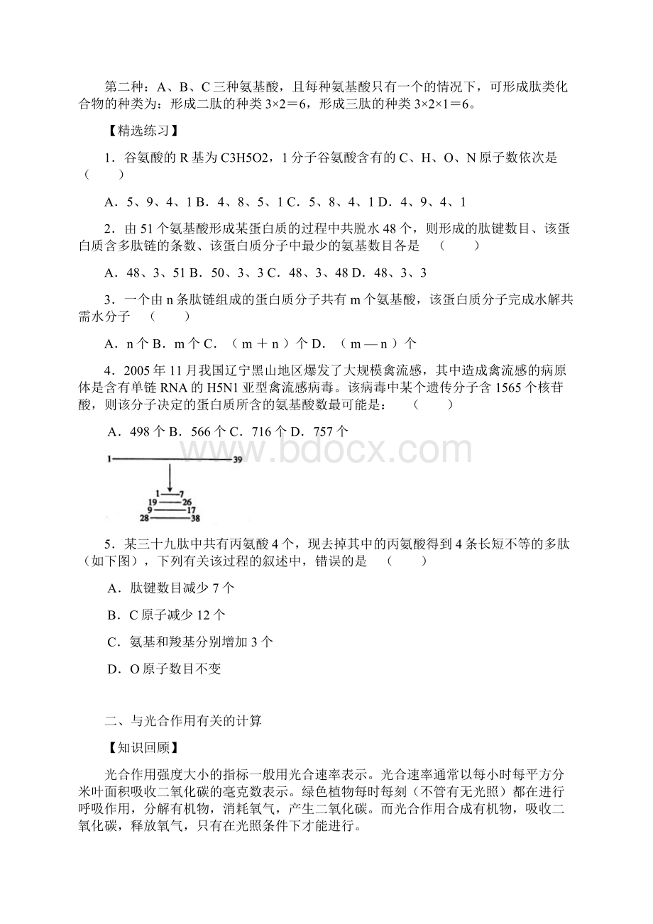 高中生物考试中的计算问题总结知识+练习+答案文档格式.docx_第2页