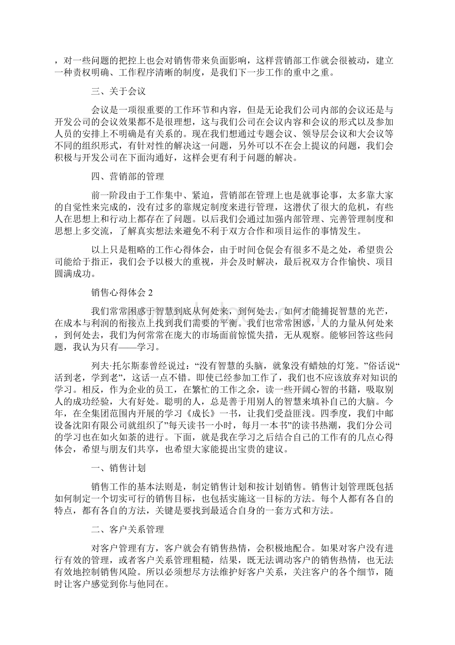 销售心得体会精选范文5篇Word文档格式.docx_第2页