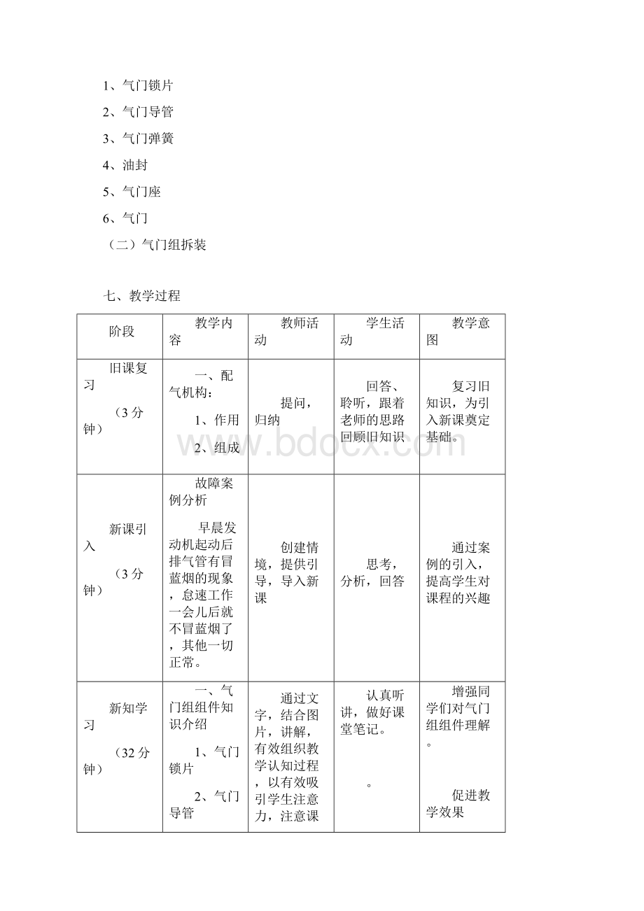 气门组的构造与拆装教学设计教案.docx_第2页