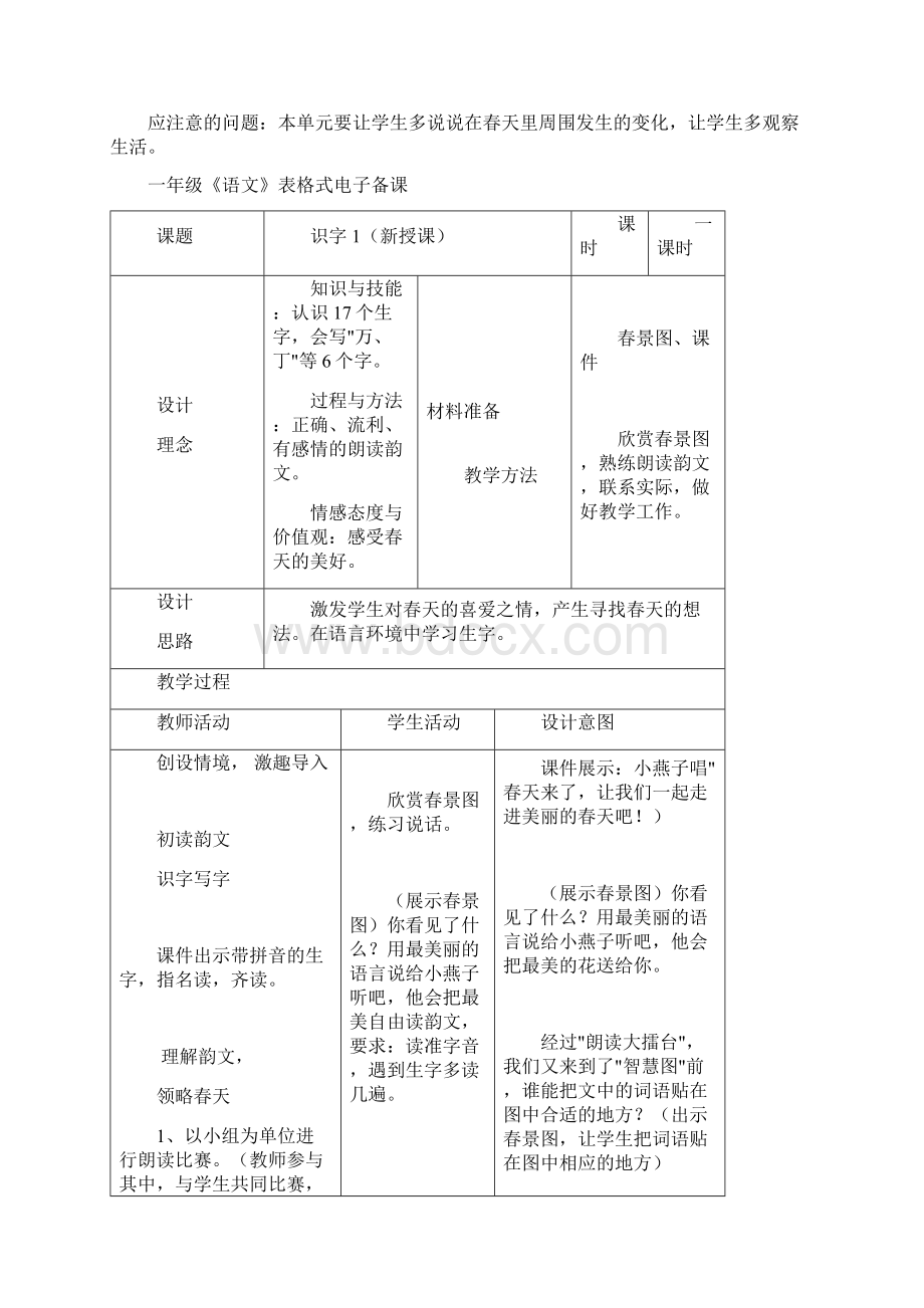 人教版一年级语文下册全册教案Word下载.docx_第3页