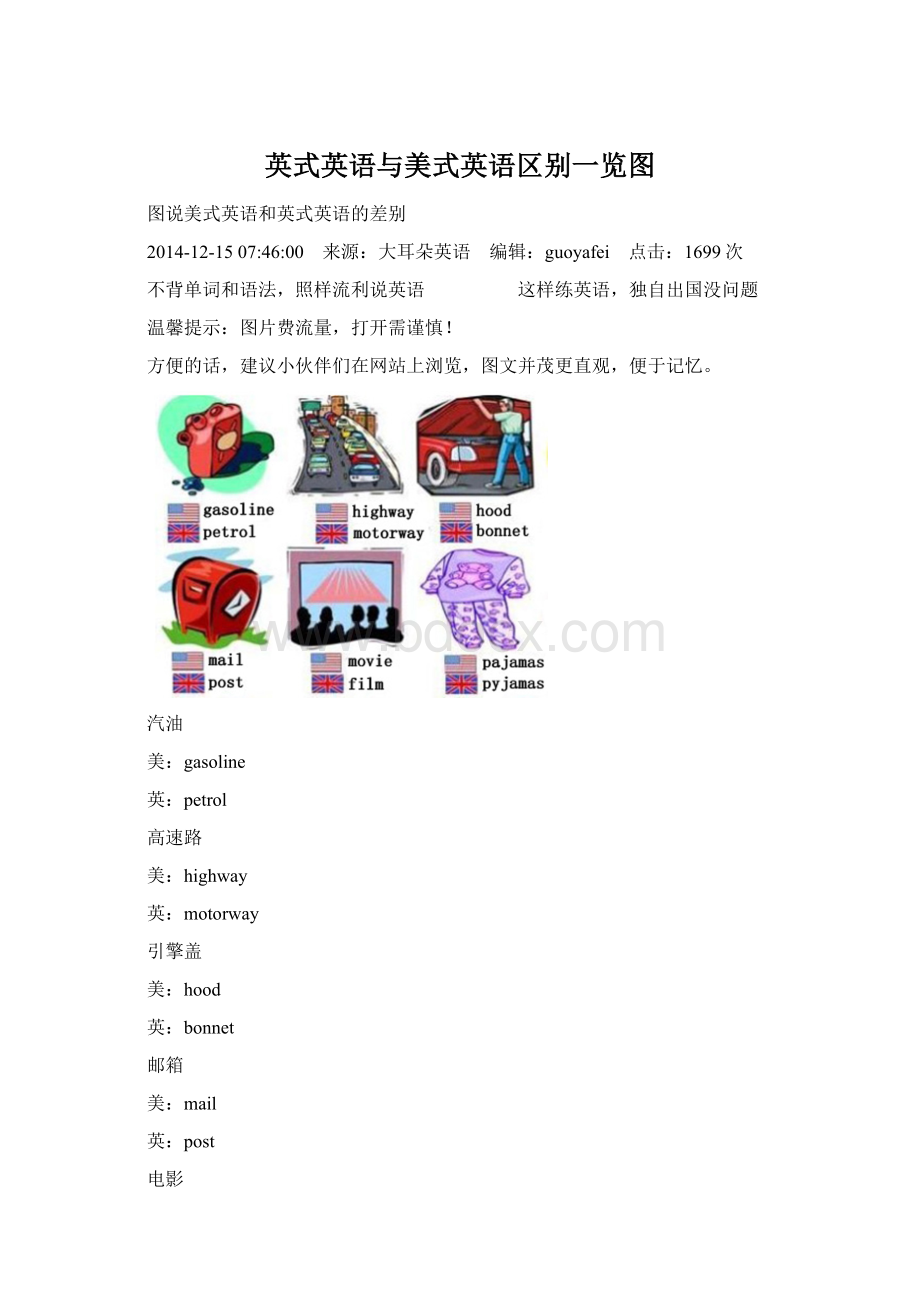 英式英语与美式英语区别一览图.docx