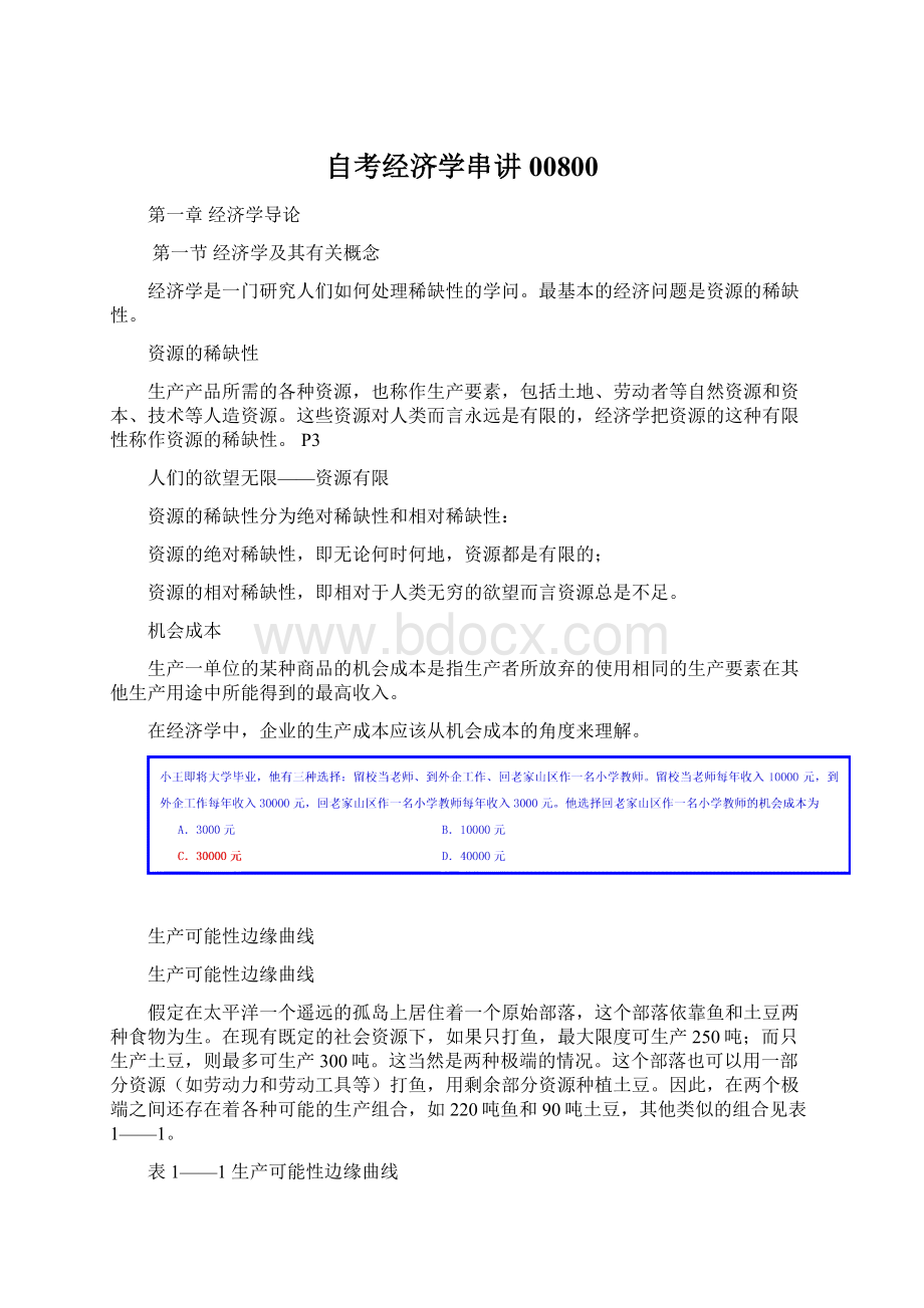 自考经济学串讲00800.docx