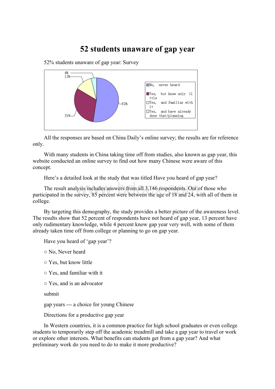 52 students unaware of gap year.docx_第1页