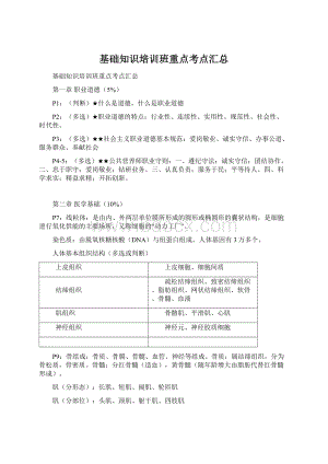 基础知识培训班重点考点汇总.docx