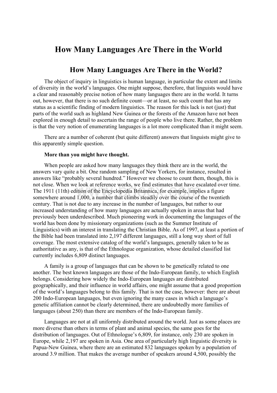 How Many Languages Are There in the World.docx