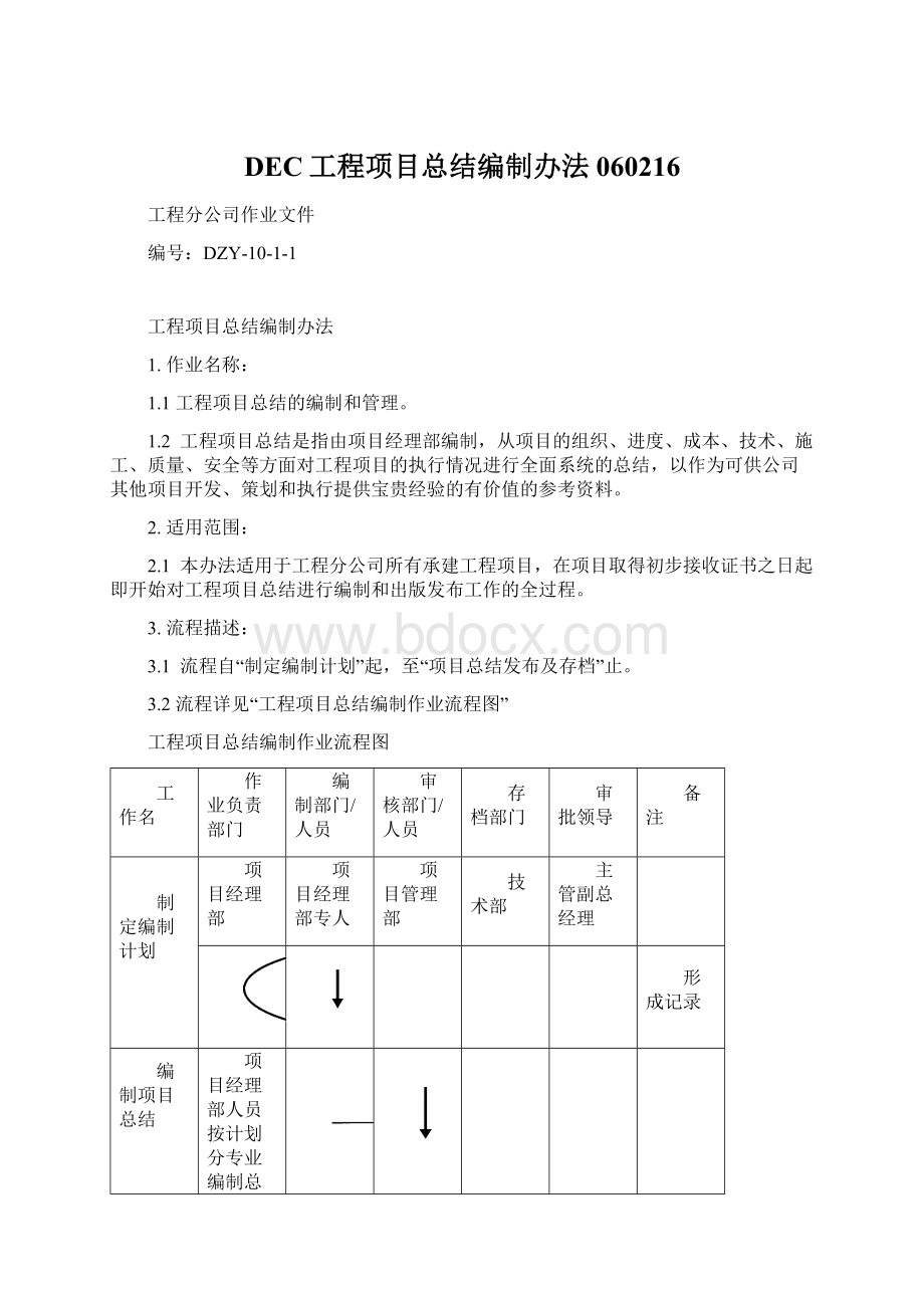 DEC工程项目总结编制办法060216.docx_第1页