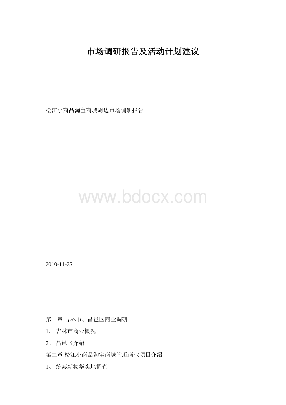 市场调研报告及活动计划建议.docx