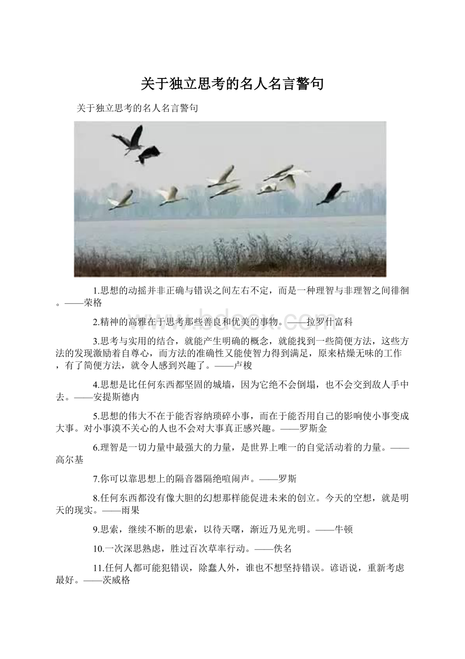 关于独立思考的名人名言警句.docx