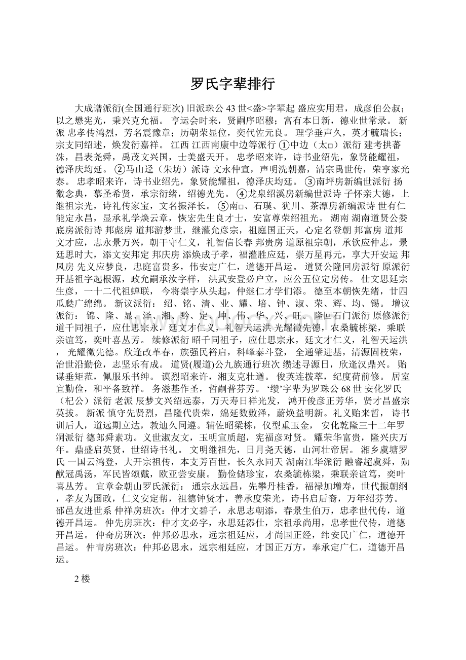 罗氏字辈排行.docx_第1页