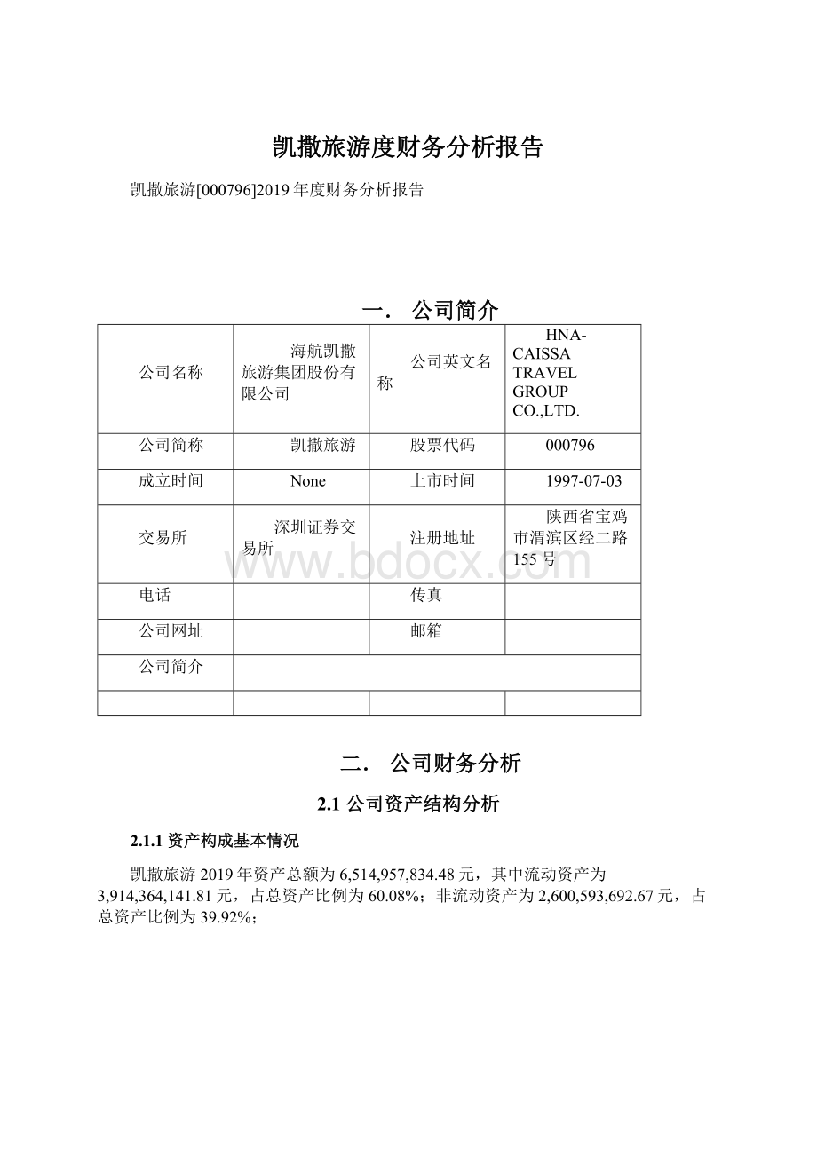 凯撒旅游度财务分析报告Word下载.docx