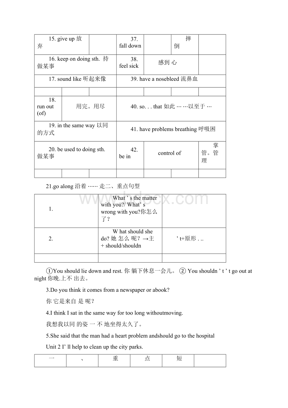 #人教版八年级下册英语各单元重点短语docx.docx_第2页