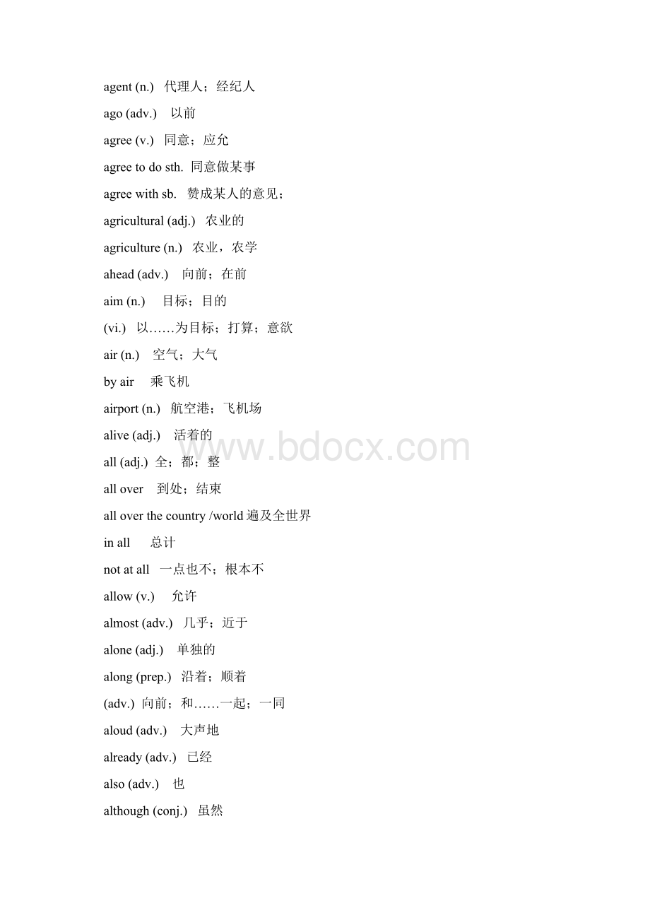 天津市普通高中学业水平考试英语词汇表.docx_第3页