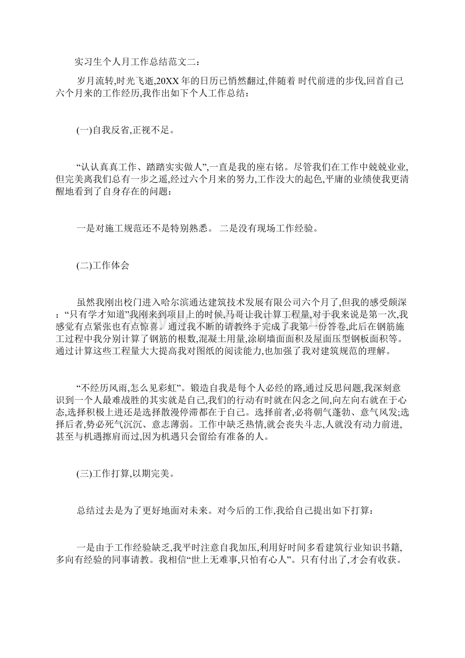 实习生个人月工作总结范文.docx_第2页