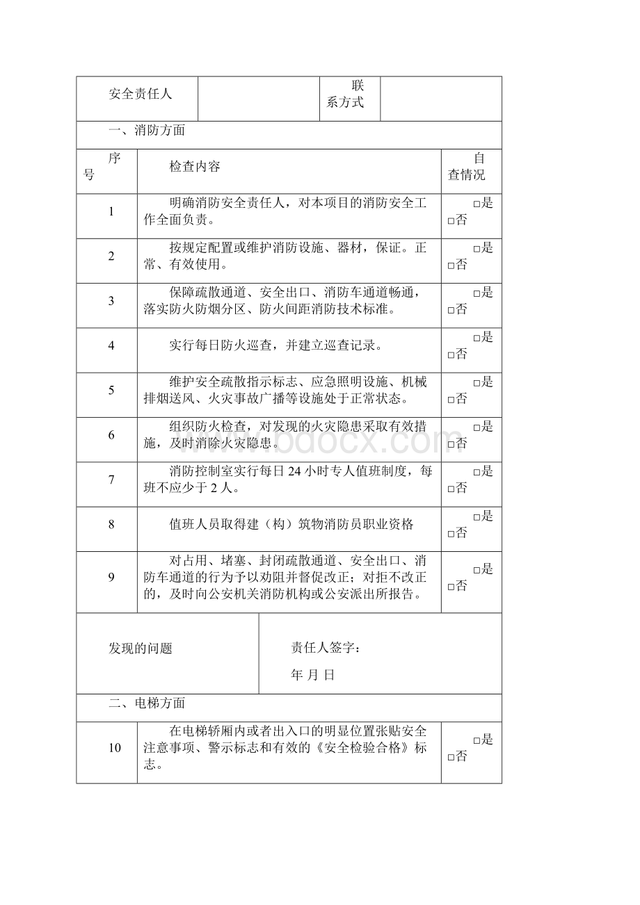 物业企业安全生产自查表.docx_第2页