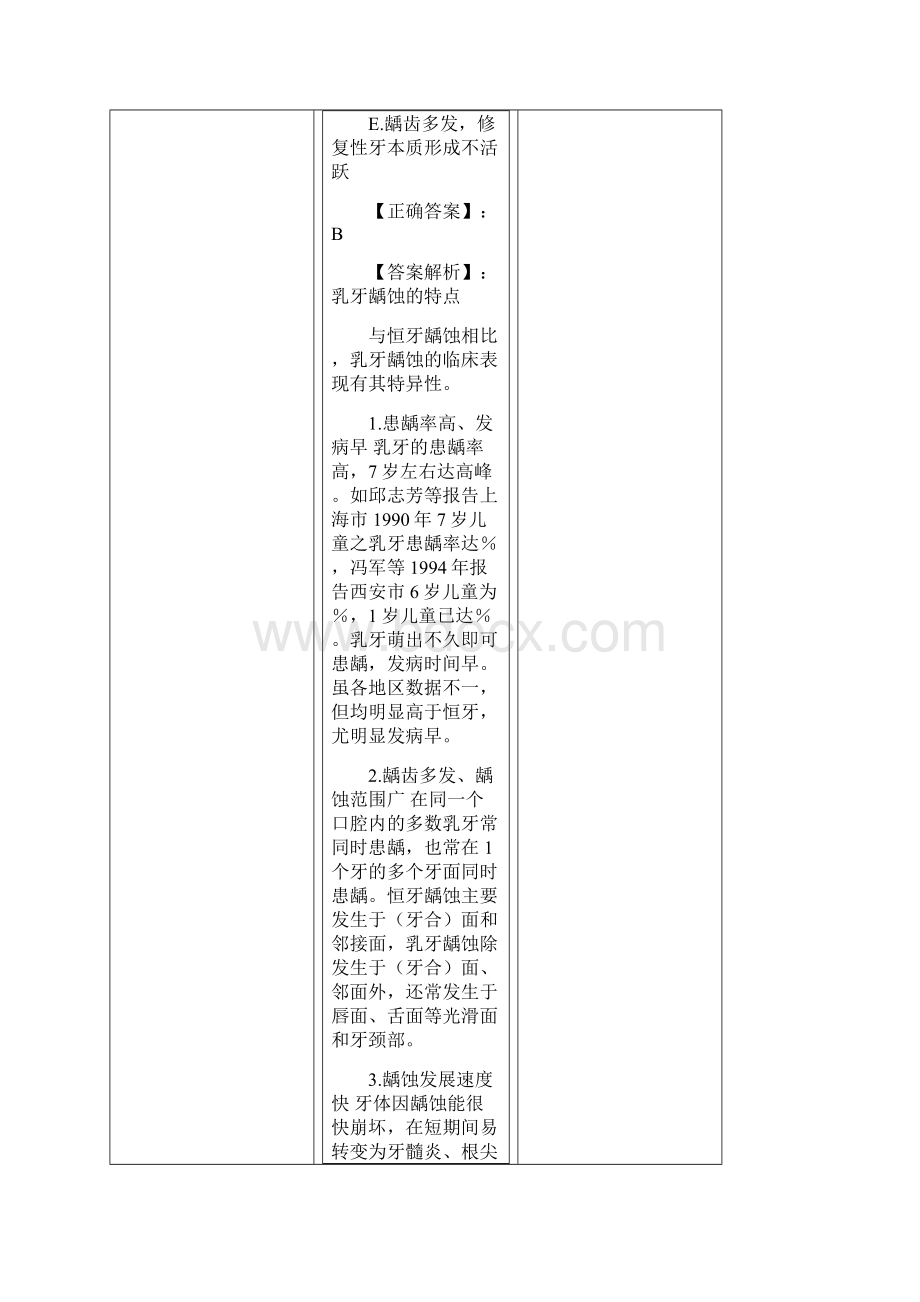 儿童口腔习题及答案Word文档下载推荐.docx_第3页