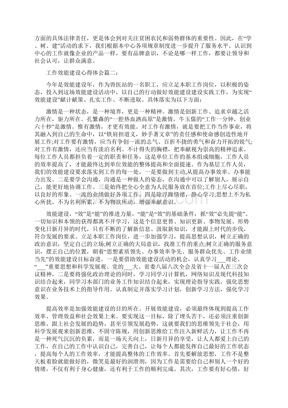 工作效能建设心得体会3篇文档格式.docx_第2页