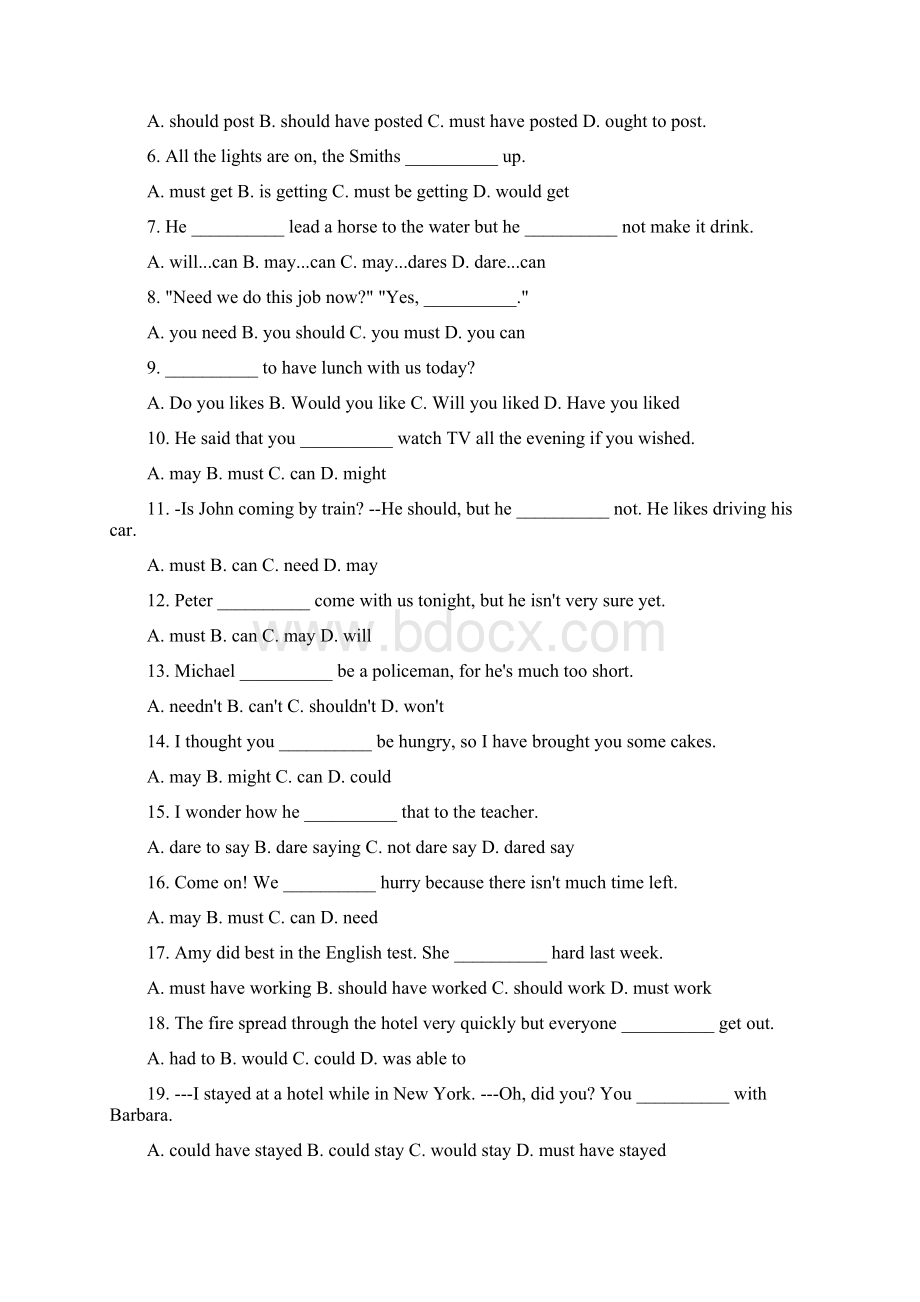 最新人教版八年级下册各单元语法练习附答案Word文档下载推荐.docx_第3页