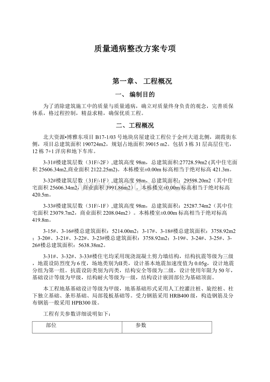 质量通病整改方案专项Word文件下载.docx