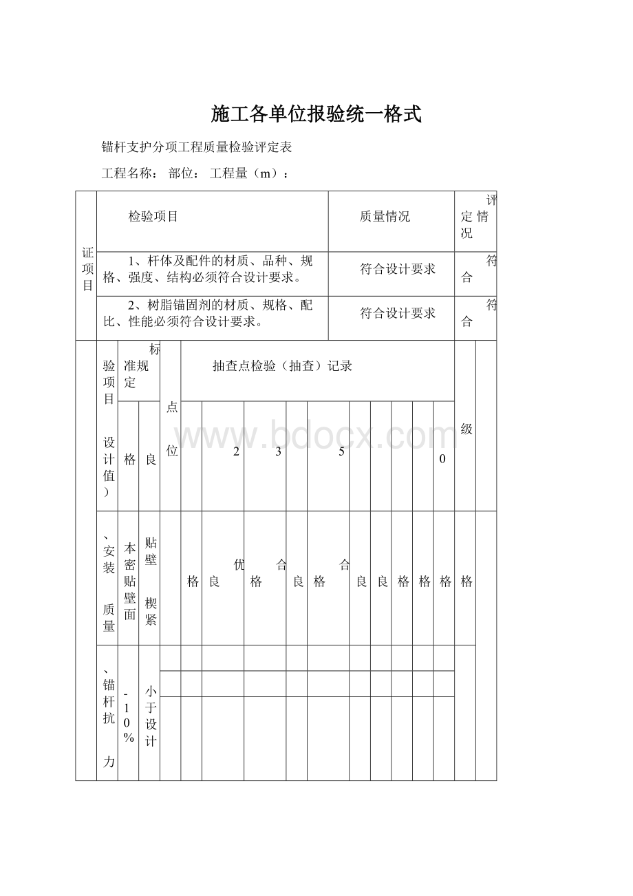 施工各单位报验统一格式.docx_第1页